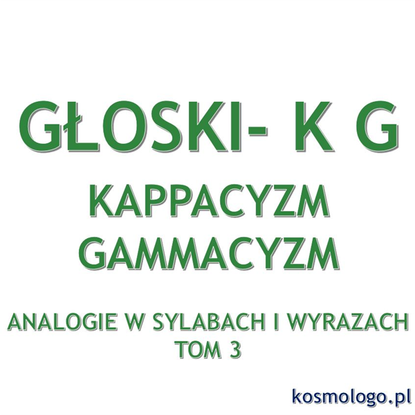 ANALOGIE W SYLABACH I WYRAZACH TOM 3 - GŁOSKI K, G